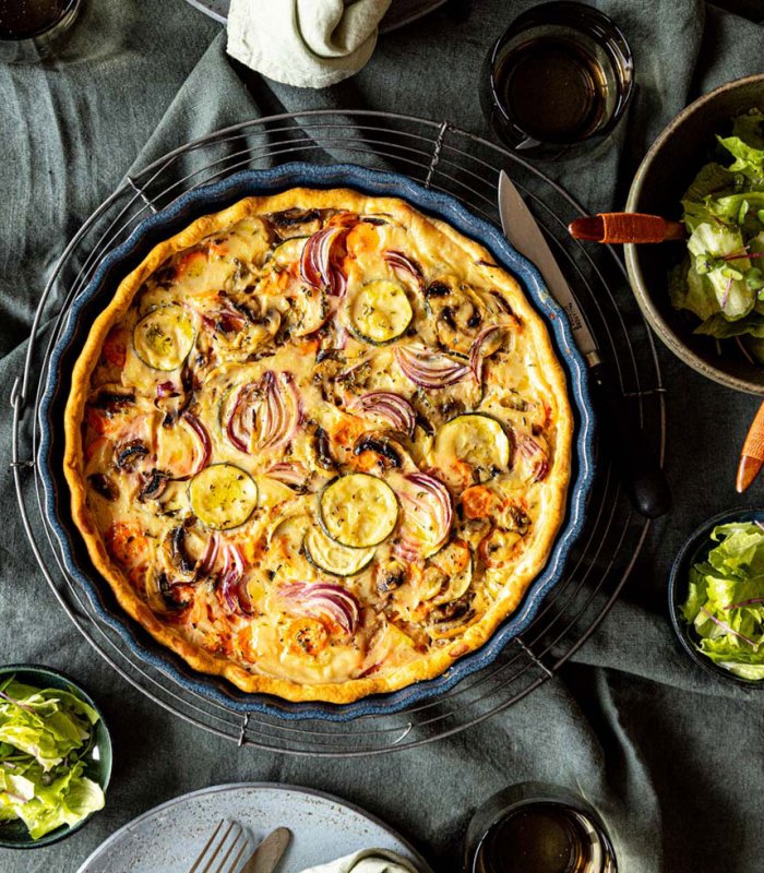 vegán zöldséges quiche